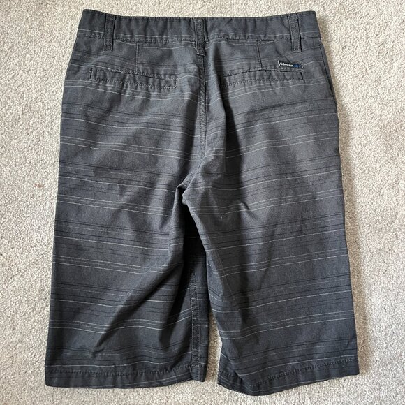 Calvin Klein Boys Dark Gray Striped Chino Shorts Size 14 - Picture 2 of 8